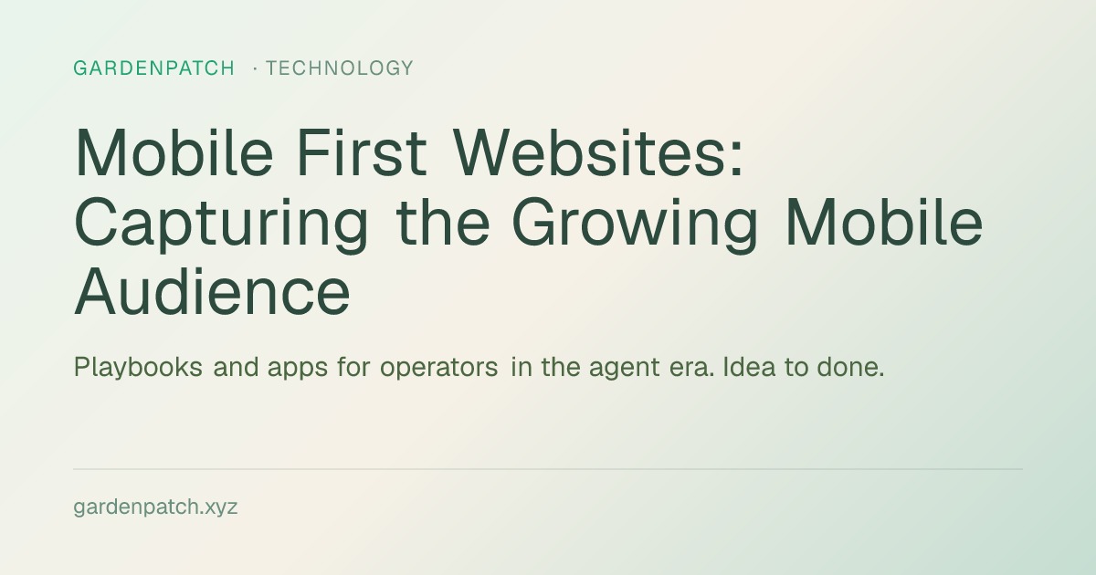 Mobile First Websites: Capturing the Growing Mobile Audience