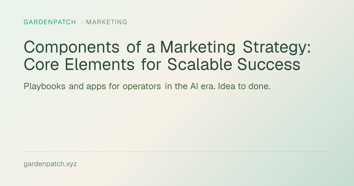 Components of a Marketing Strategy: Core Elements for Scalable Success