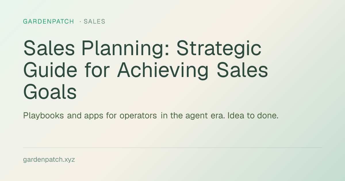 Sales Planning: Strategic Guide for Achieving Sales Goals