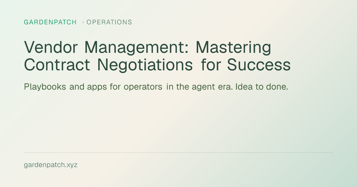 Vendor Management: Mastering Contract Negotiations for Success