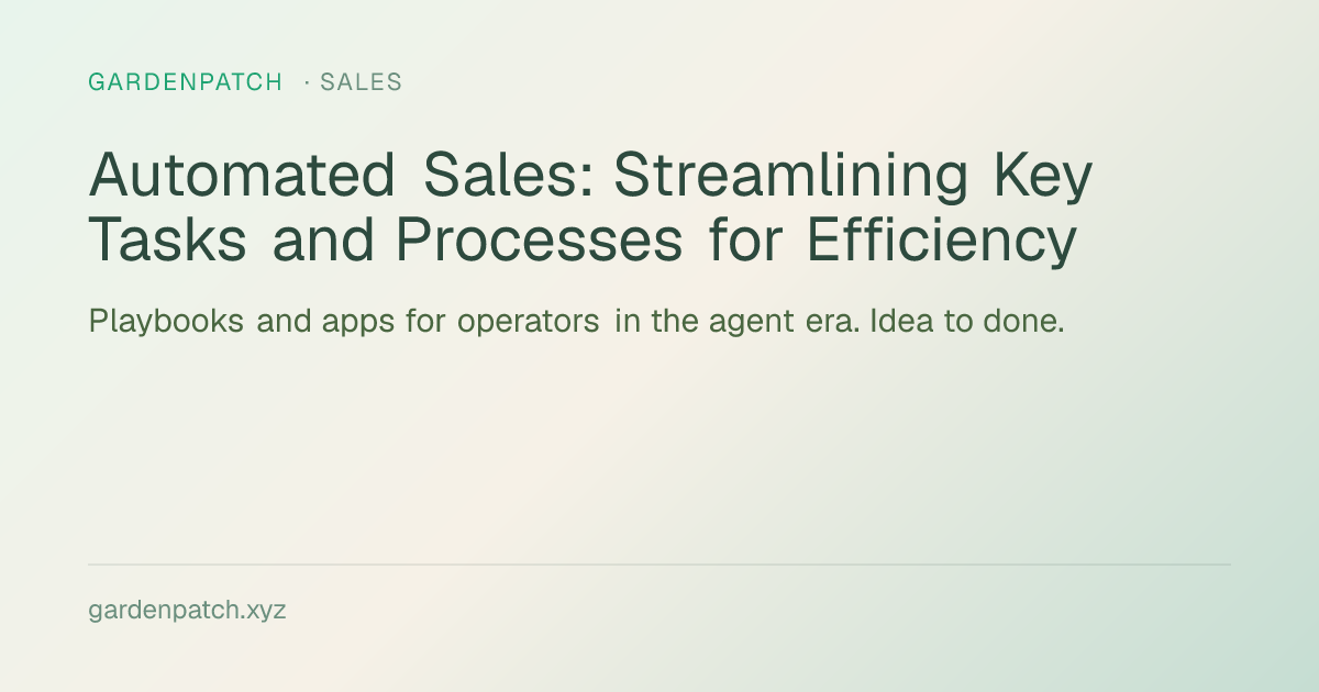 Automated Sales: Streamlining Key Tasks and Processes for Efficiency