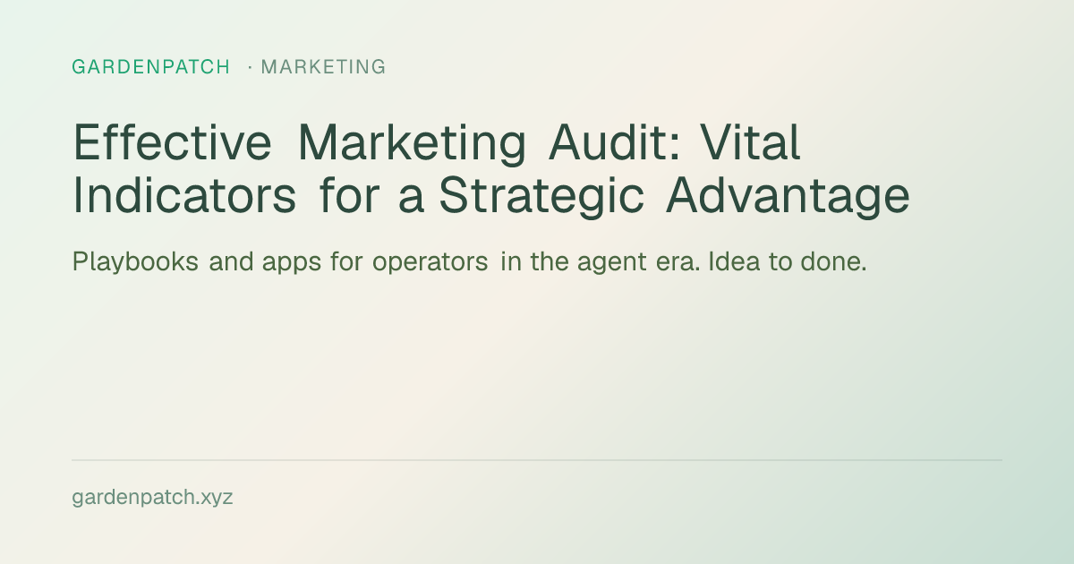 Effective Marketing Audit: Vital Indicators for a Strategic Advantage
