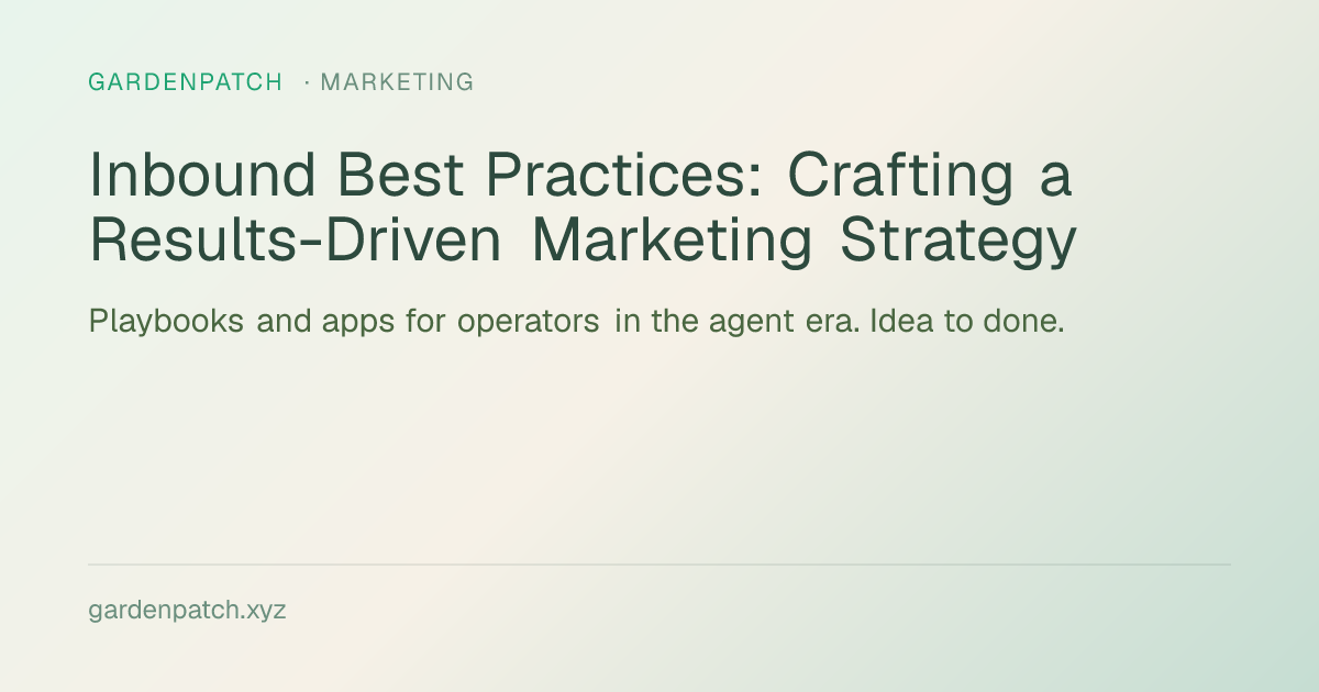 Inbound Best Practices: Crafting a Results-Driven Marketing Strategy