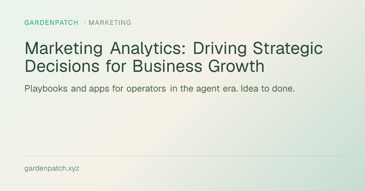 Marketing Analytics: Driving Strategic Decisions for Business Growth