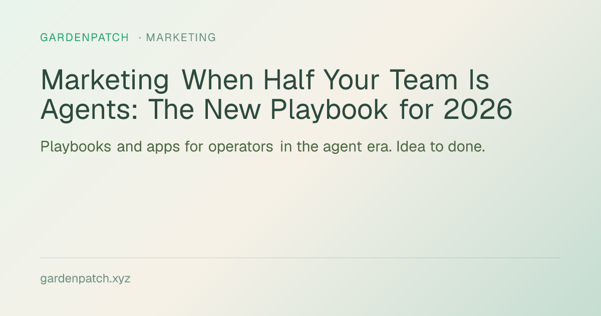 Marketing When Half Your Team Is Agents: The New Playbook for 2026