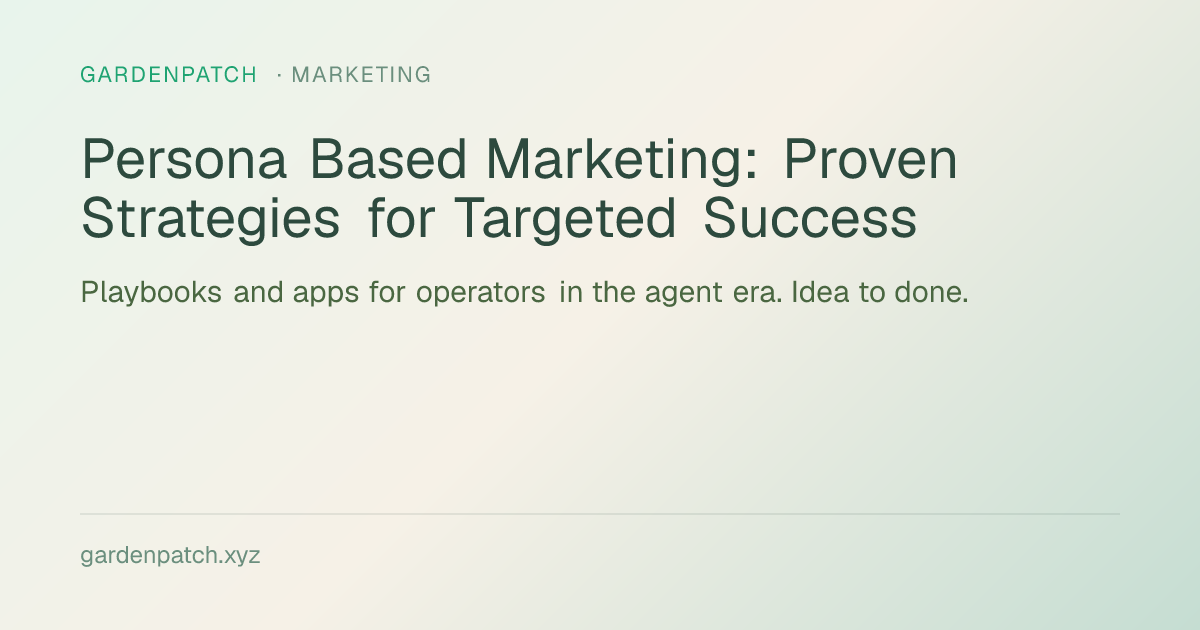 Persona Based Marketing: Proven Strategies for Targeted Success