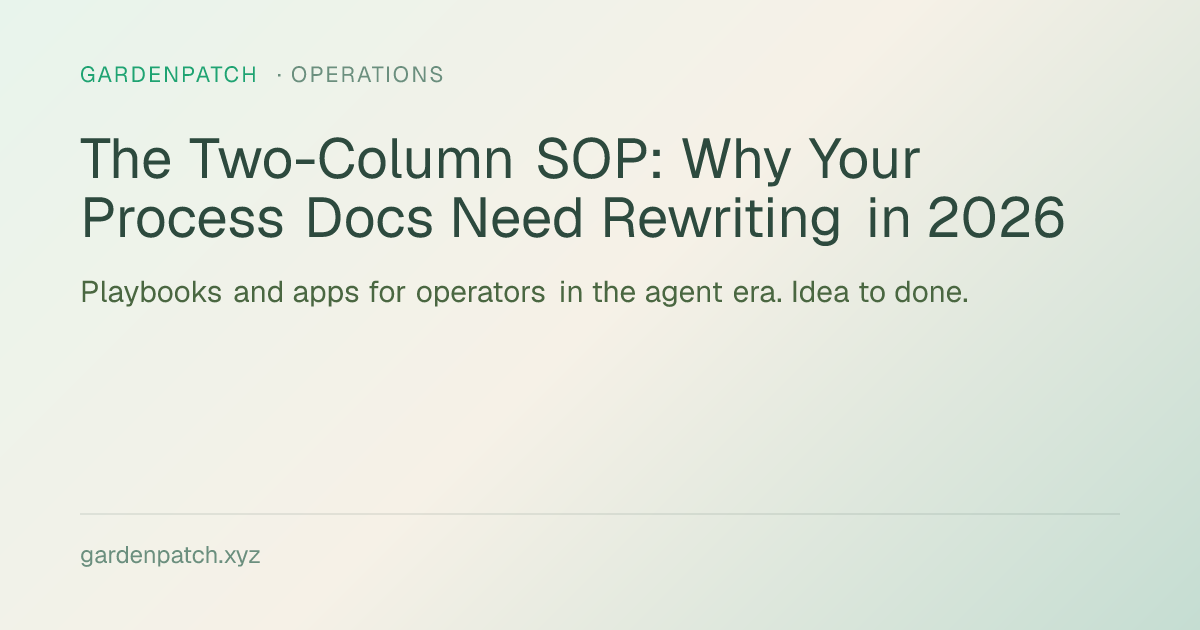 The Two-Column SOP: Why Your Process Docs Need Rewriting in 2026