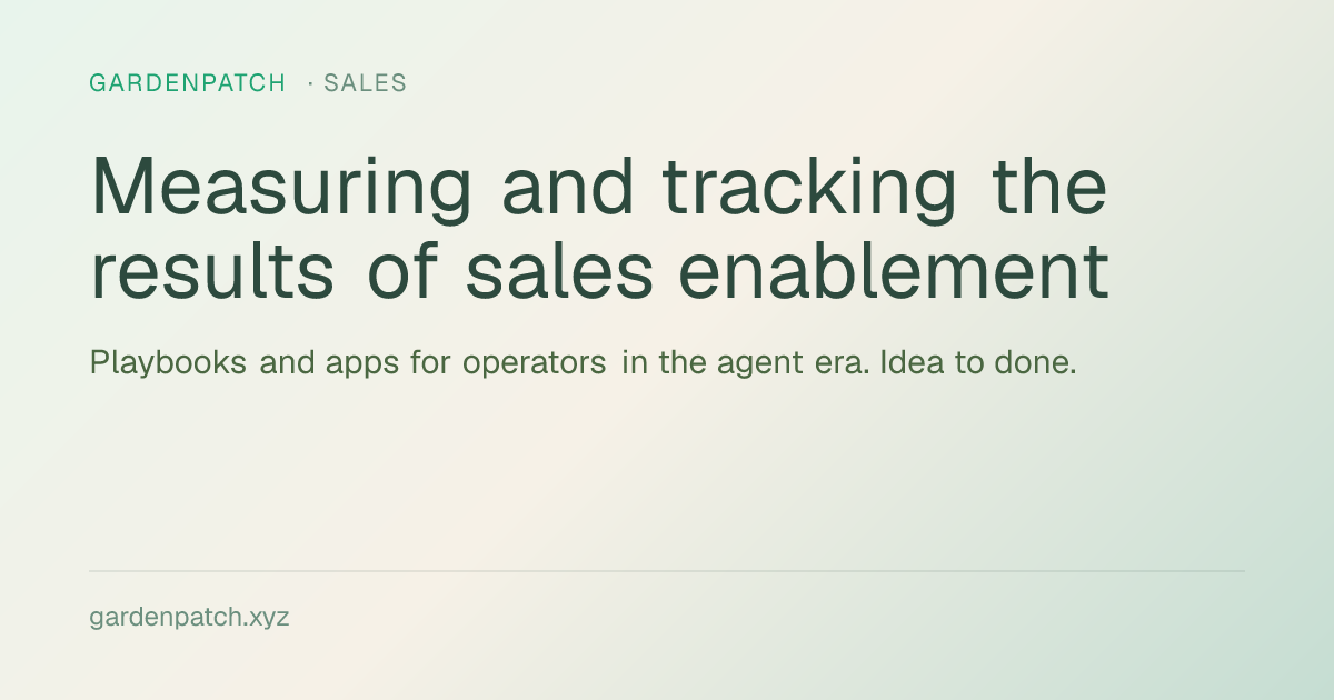 Measuring and tracking the results of sales enablement