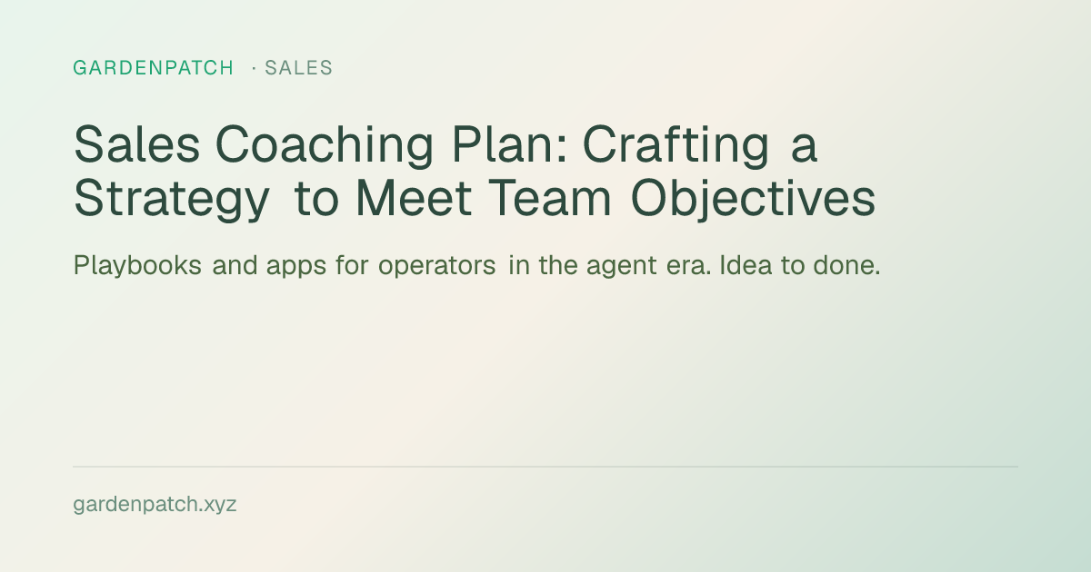 Sales Coaching Plan: Crafting a Strategy to Meet Team Objectives