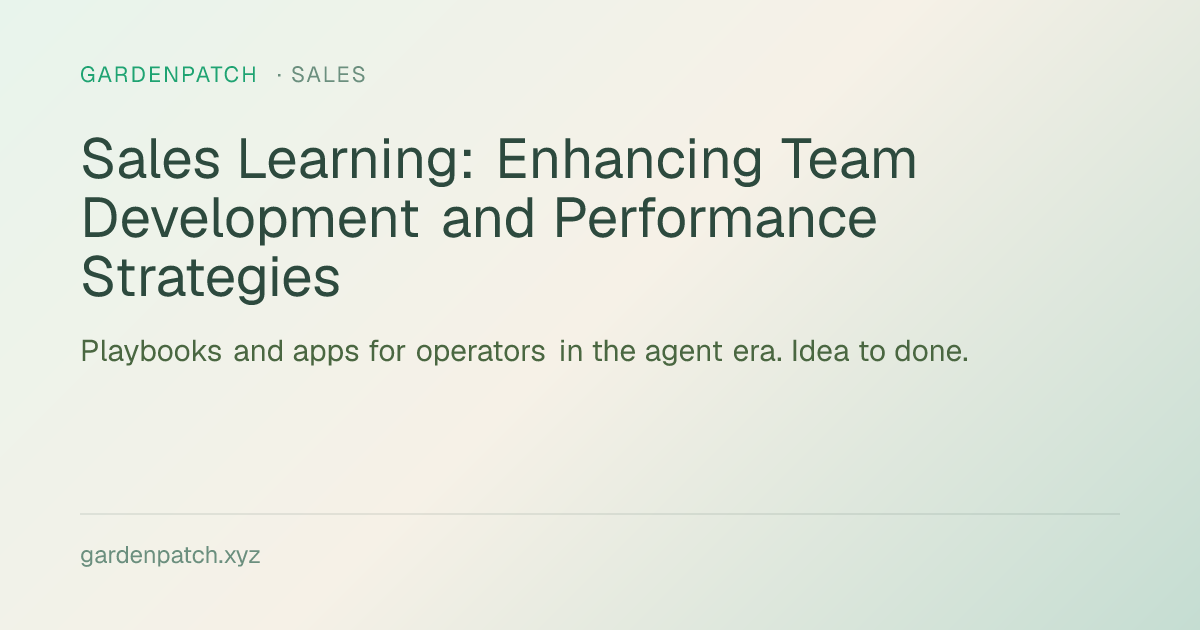 Sales Learning: Enhancing Team Development and Performance Strategies