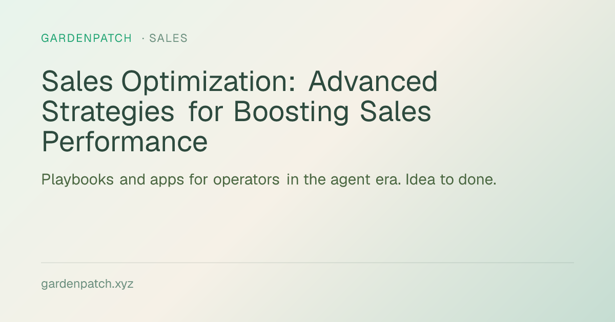 Sales Optimization: Advanced Strategies for Boosting Sales Performance