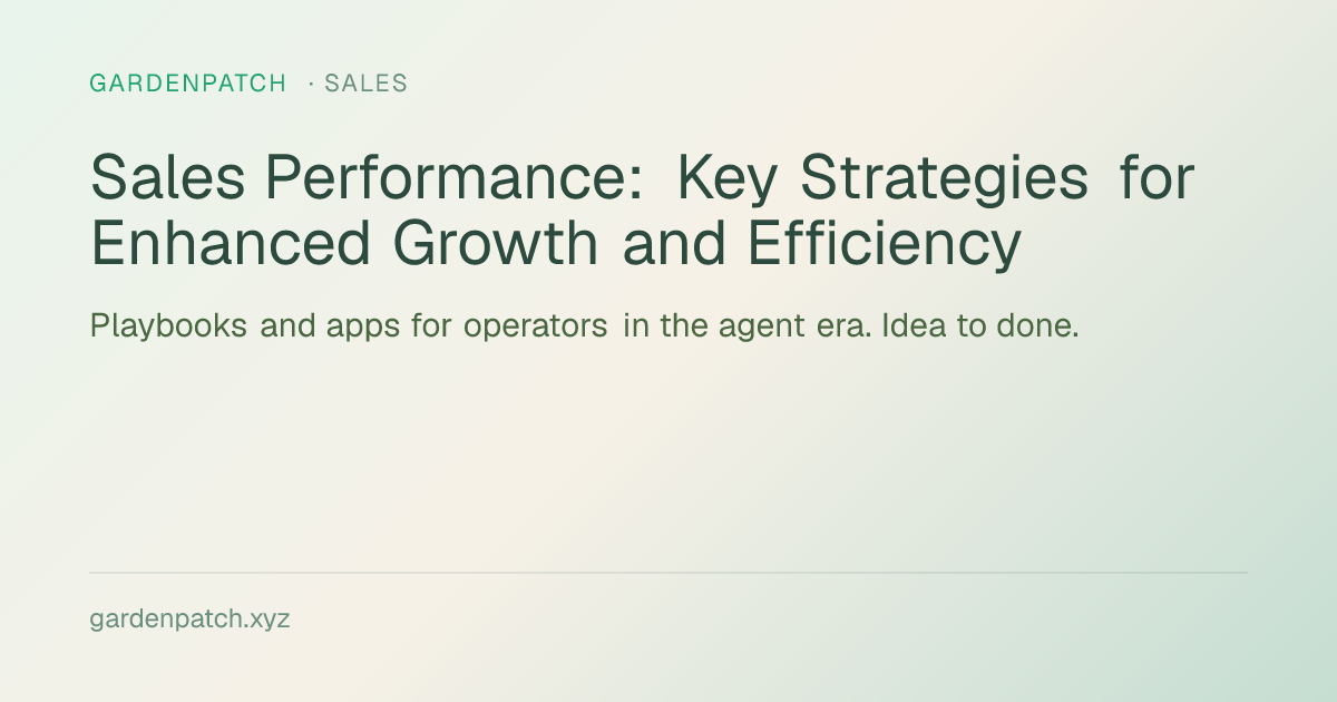 Sales Performance: Key Strategies for Enhanced Growth and Efficiency