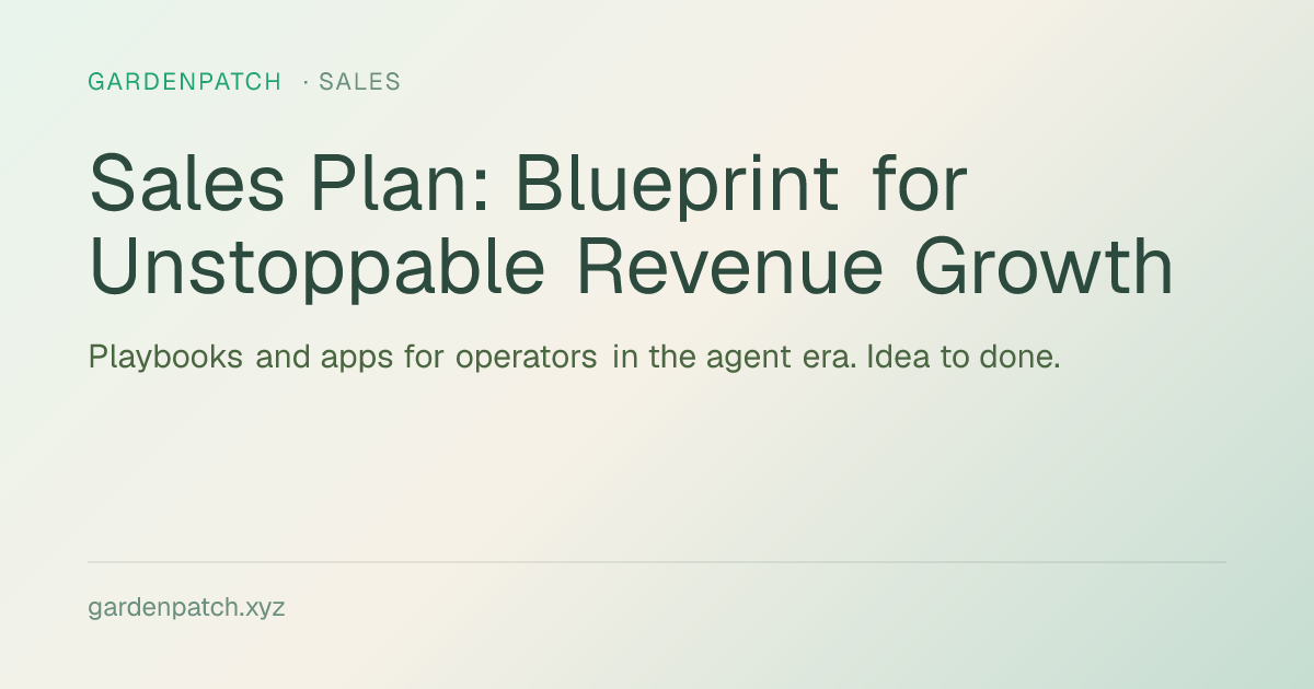 Sales Plan: Blueprint for Unstoppable Revenue Growth