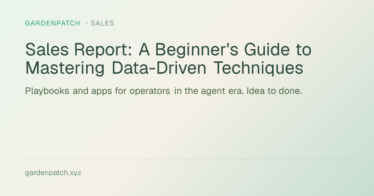 Sales Report: A Beginner's Guide to Mastering Data-Driven Techniques