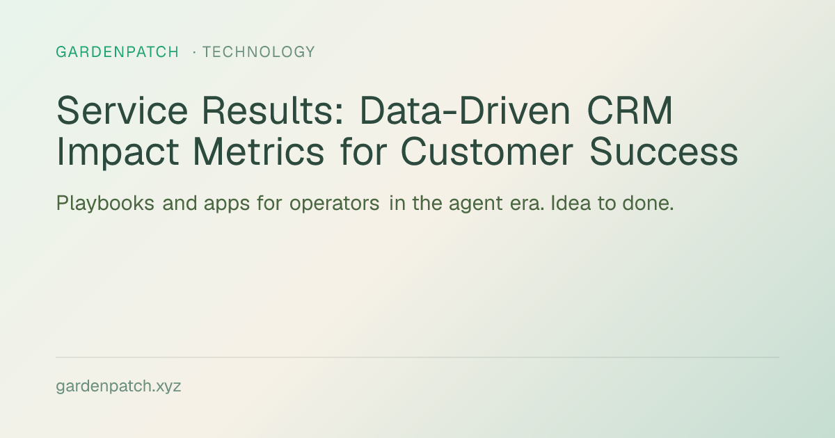 Service Results: Data-Driven CRM Impact Metrics for Customer Success