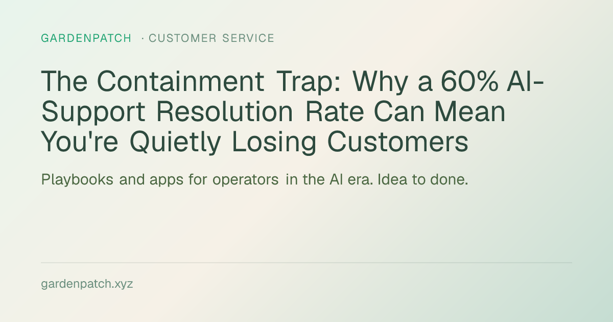The Containment Trap: Why a 60% AI-Support Resolution Rate Can Mean You're Quietly Losing Customers