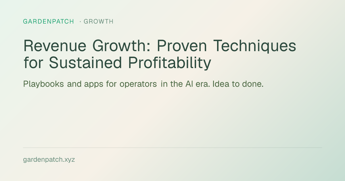 Revenue Growth: Proven Techniques for Sustained Profitability