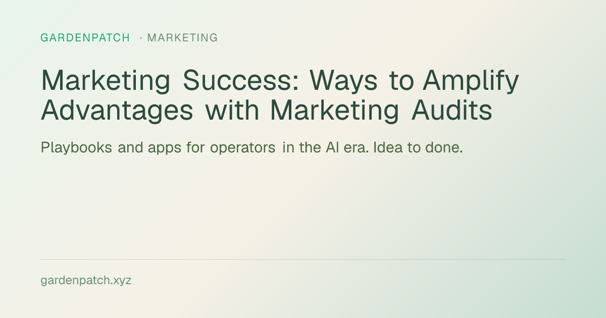 Marketing Success: Ways to Amplify Advantages with Marketing Audits