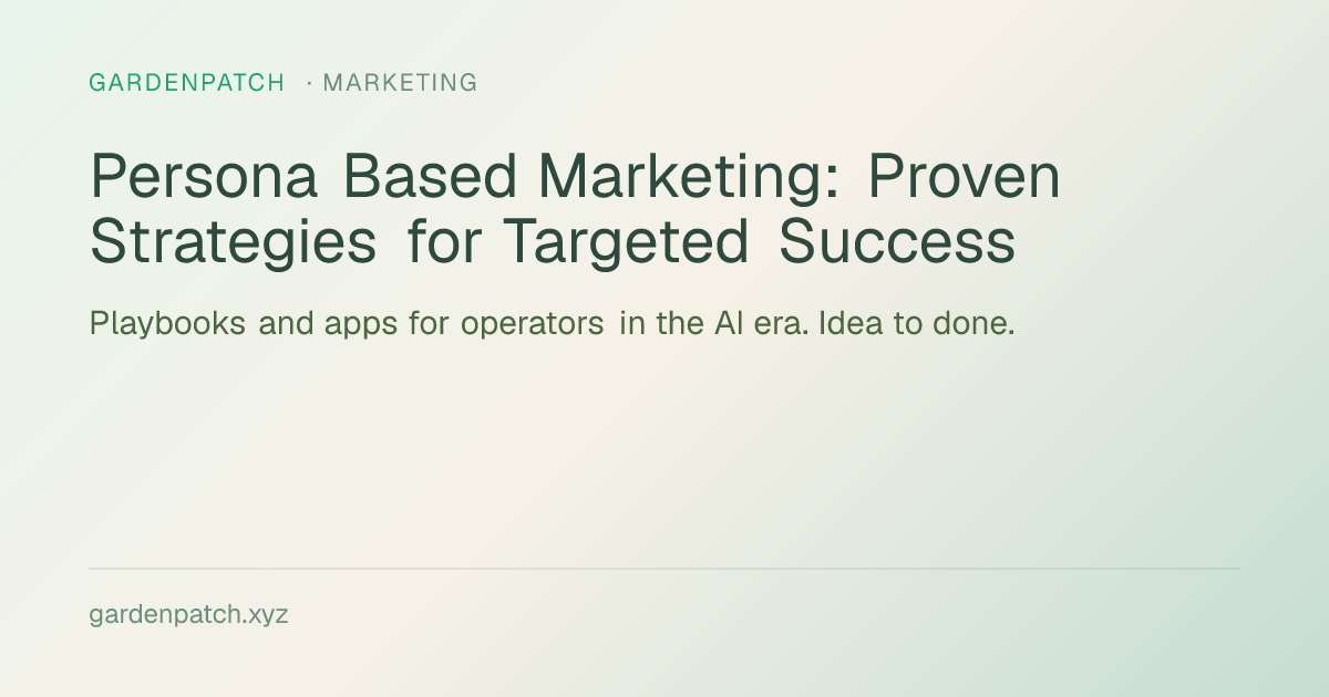 Persona Based Marketing: Proven Strategies for Targeted Success