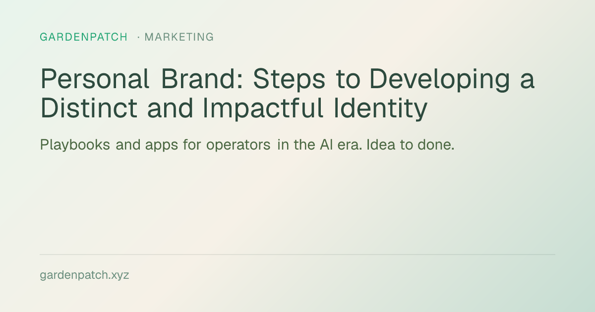 Personal Brand: Steps to Developing a Distinct and Impactful Identity