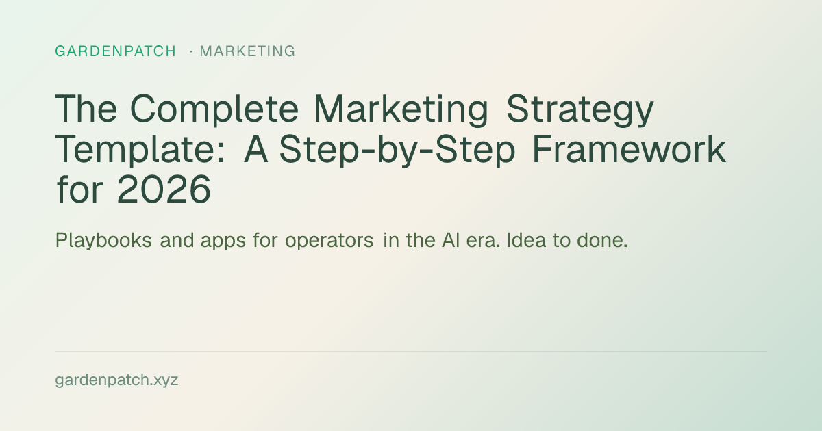 The Complete Marketing Strategy Template: A Step-by-Step Framework for 2026