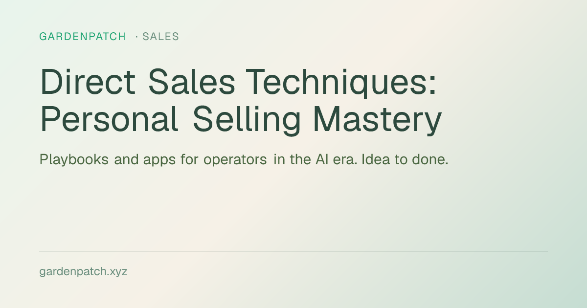 Direct Sales Techniques: Personal Selling Mastery
