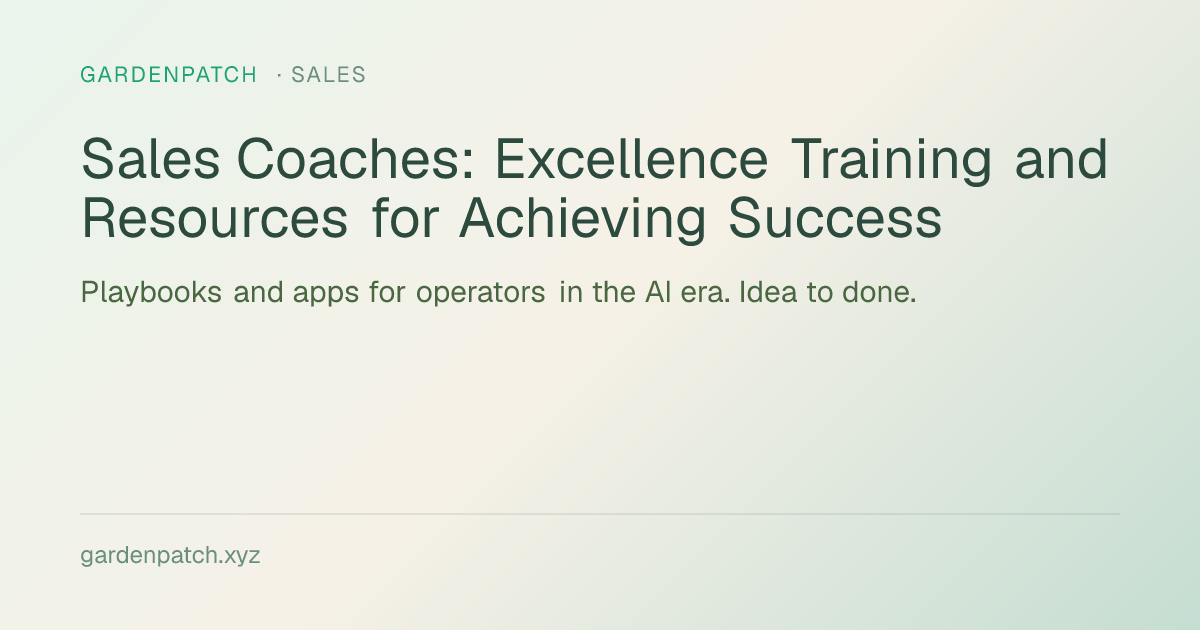 Sales Coaches: Excellence Training and Resources for Achieving Success