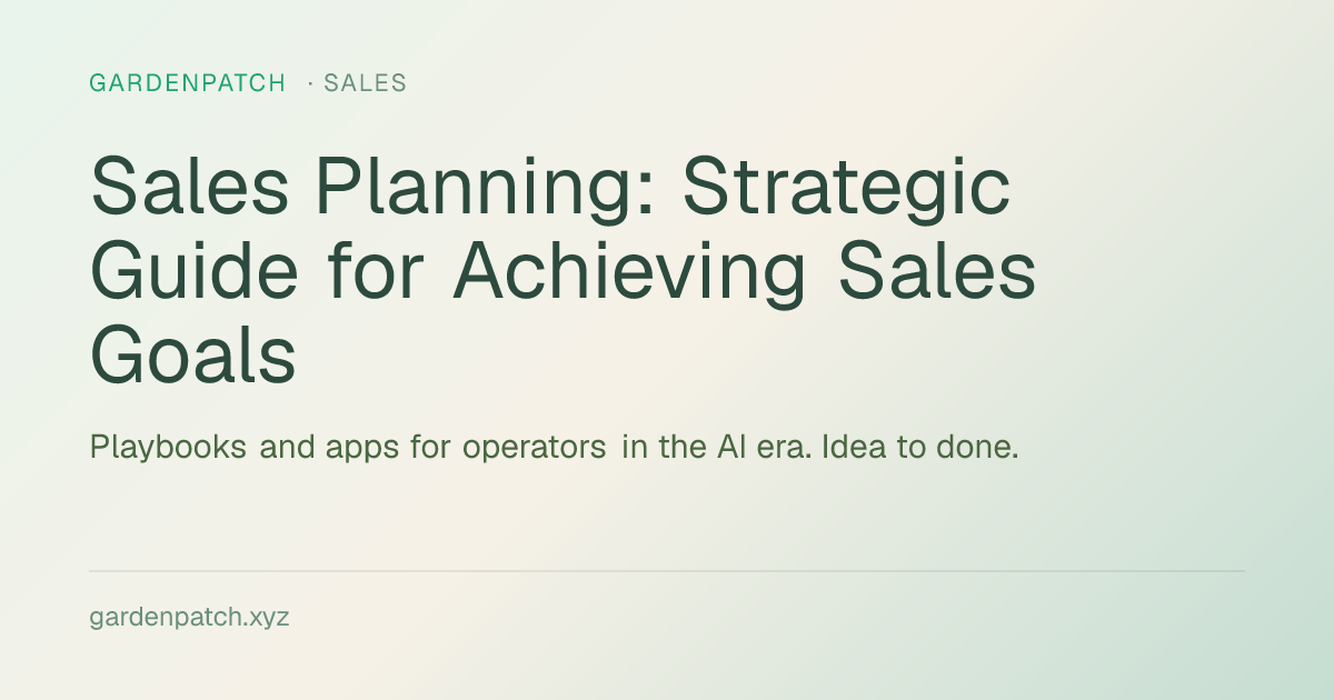 Sales Planning: Strategic Guide for Achieving Sales Goals