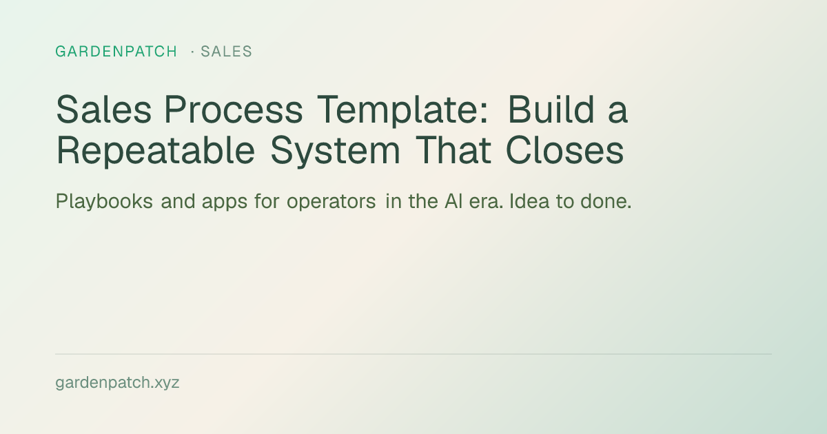 Sales Process Template: Build a Repeatable System That Closes