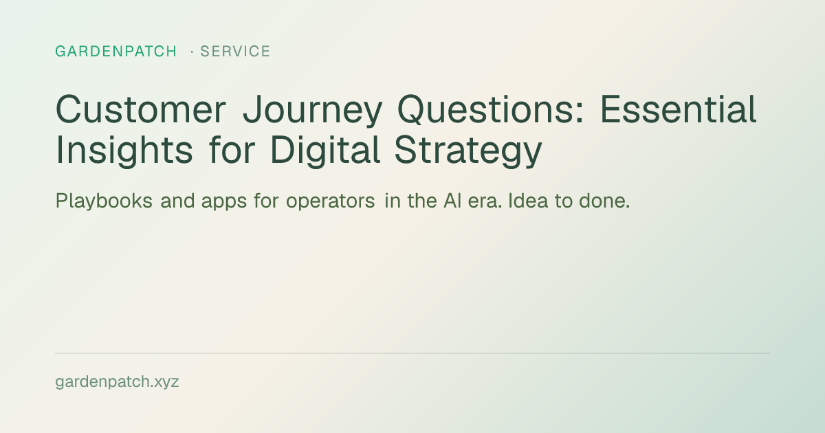 Customer Journey Questions: Essential Insights for Digital Strategy