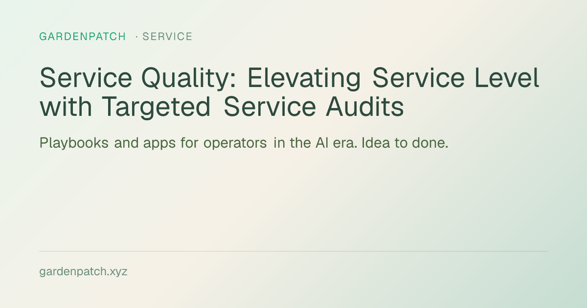 Service Quality: Elevating Service Level with Targeted Service Audits