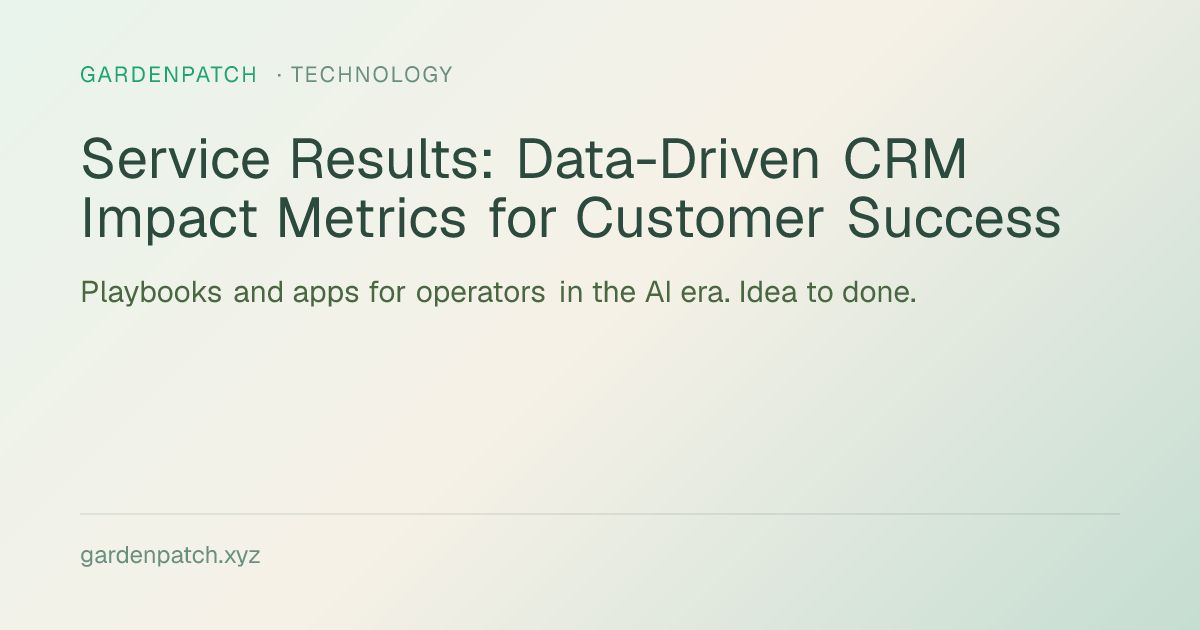 Service Results: Data-Driven CRM Impact Metrics for Customer Success