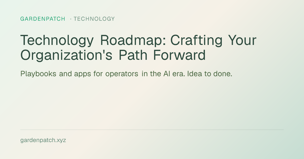 Technology Roadmap: Crafting Your Organization's Path Forward