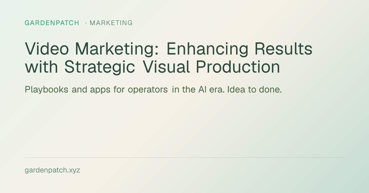 Video Marketing: Enhancing Results with Strategic Visual Production