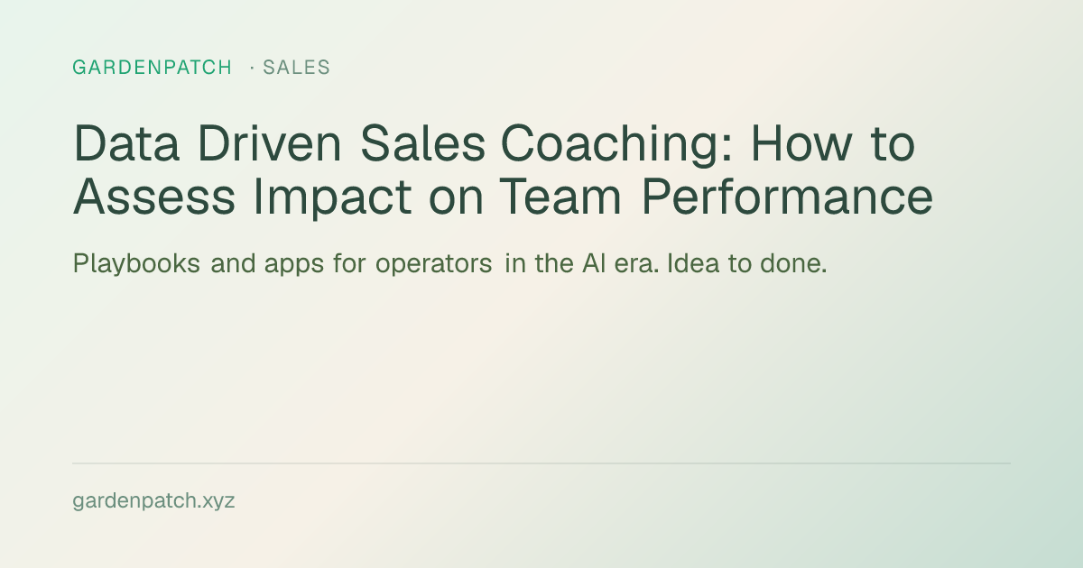 Data Driven Sales Coaching: How to Assess Impact on Team Performance