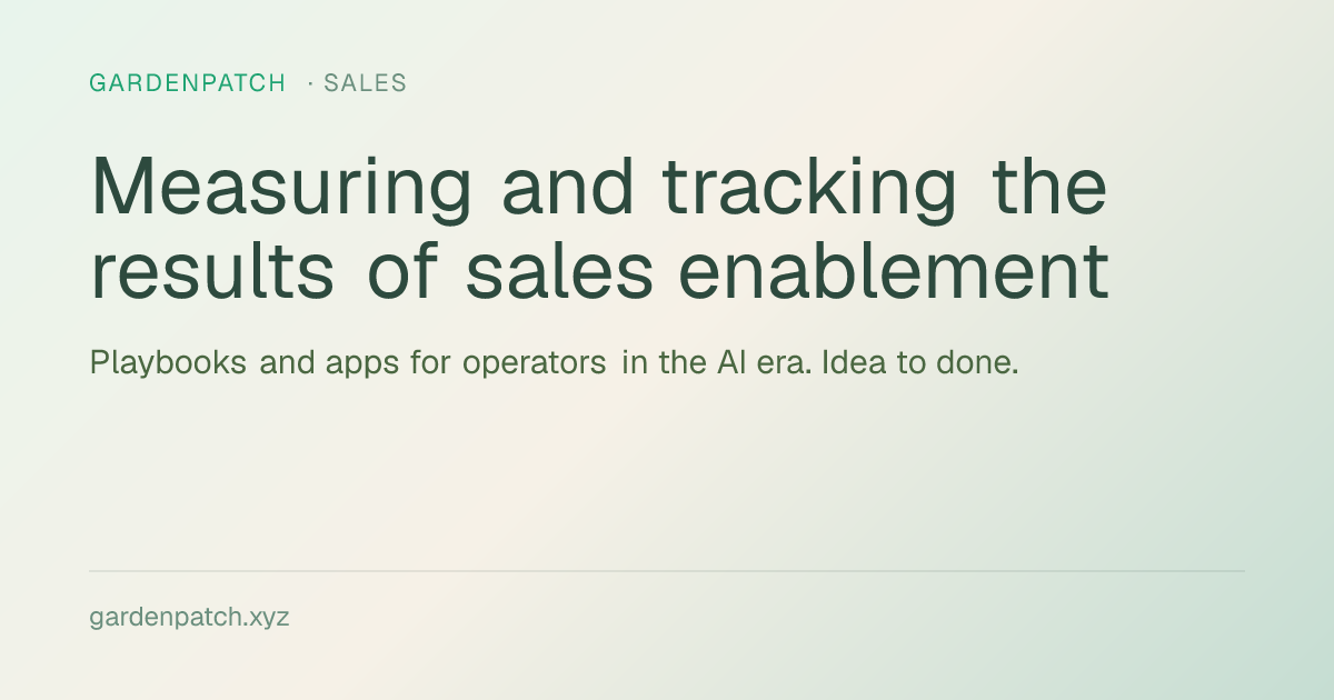 Measuring and tracking the results of sales enablement