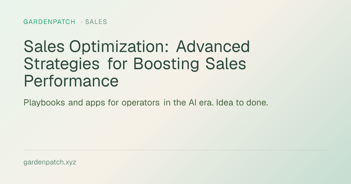 Sales Optimization: Advanced Strategies for Boosting Sales Performance