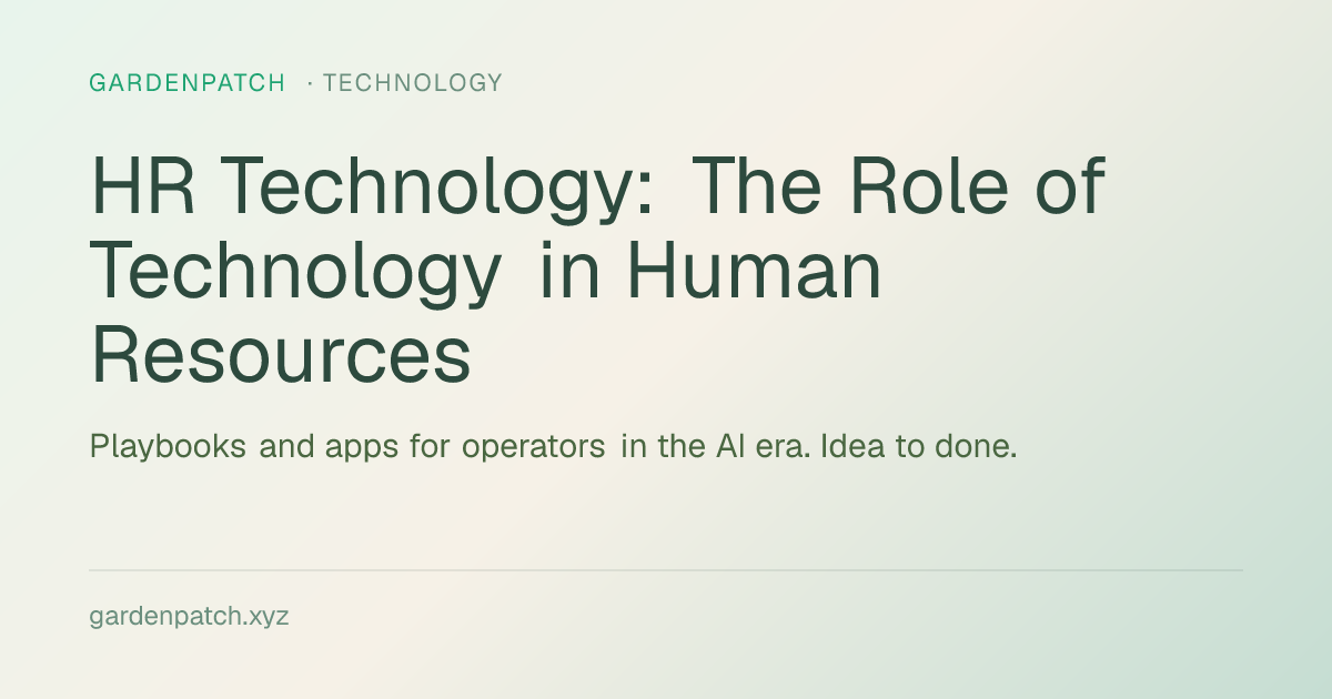 HR Technology: The Role of Technology in Human Resources