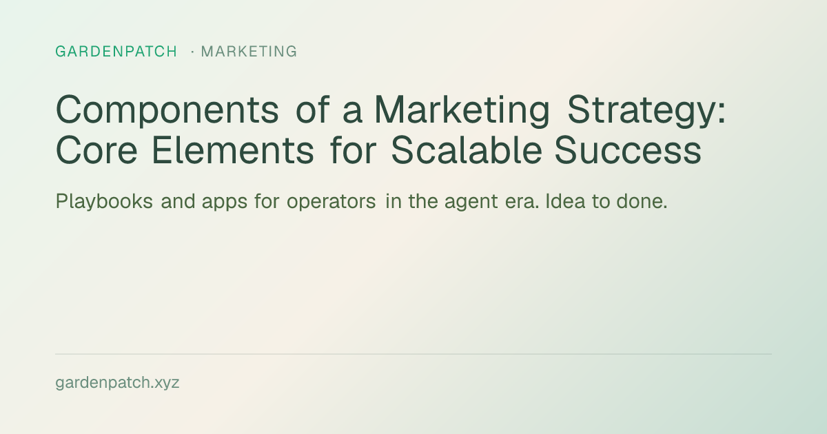 Components of a Marketing Strategy: Core Elements for Scalable Success