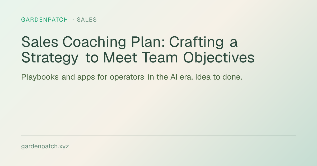Sales Coaching Plan: Crafting a Strategy to Meet Team Objectives