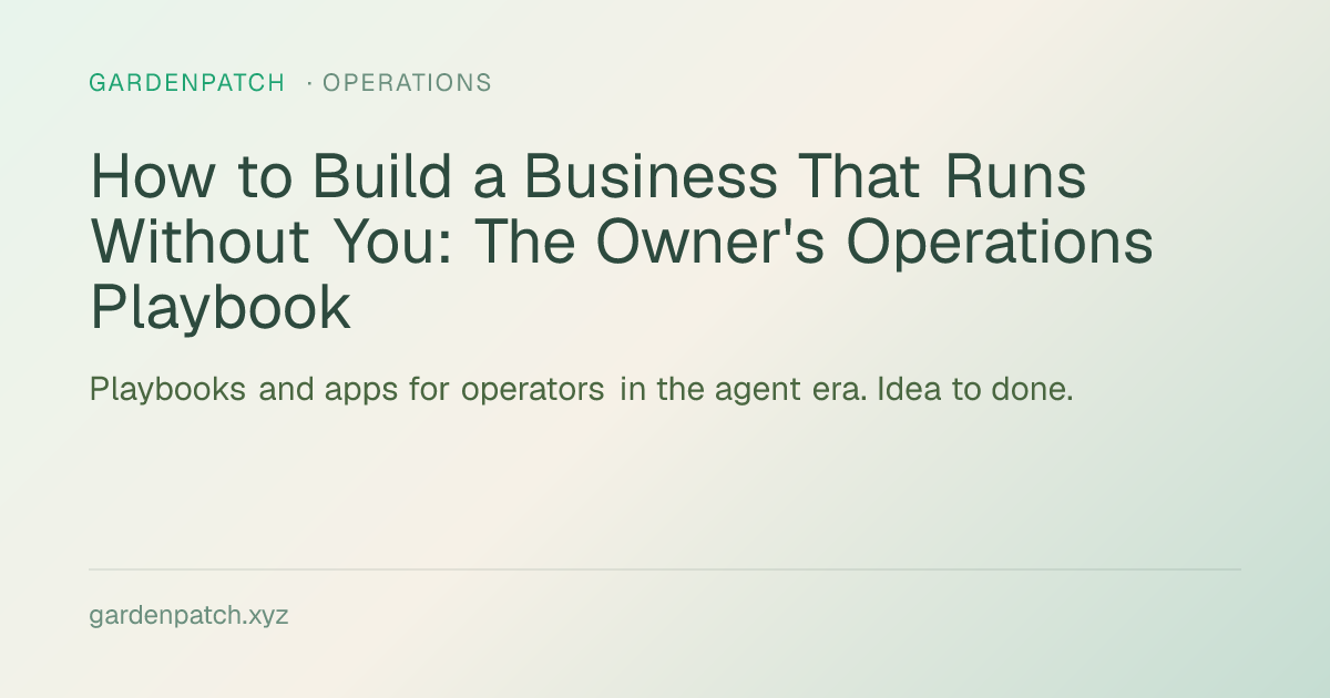How to Build a Business That Runs Without You: The Owner's Operations Playbook