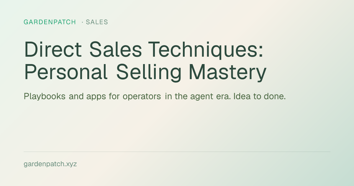 Direct Sales Techniques: Personal Selling Mastery