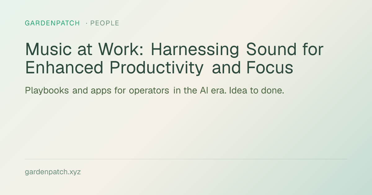 Music at Work: Harnessing Sound for Enhanced Productivity and Focus