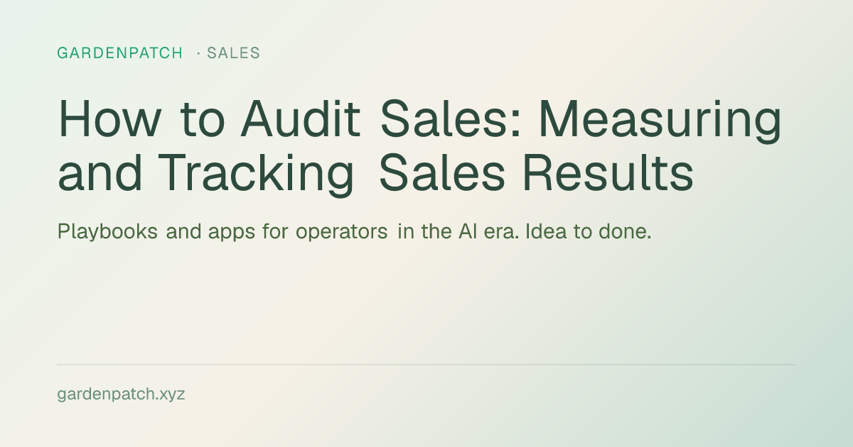 How to Audit Sales: Measuring and Tracking Sales Results