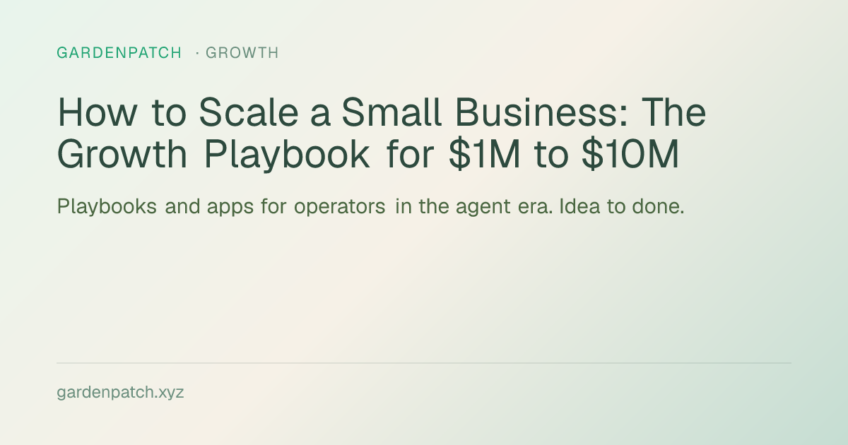 How to Scale a Small Business: The Growth Playbook for $1M to $10M